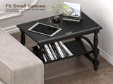 Classic Wooden Side Table with Magazine Rack, Rubberwood Legs, and Birch Veneer Finish Elegant and W3137P542550