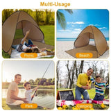Pop Up Beach Tent Sun Shade Shelter Anti-UV Automatic Waterproof Tent Canopy for 2/3 Man w/ Net 14591554