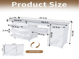 57.5" Foldable Sewing Machine Table with Locking Casters, Multi-Storage Craft Station with Shelves, 62895013