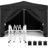 10'x10' Folding Canopy with 4 Removable Sidewalls Outdoor Event Shelter UPF 50 Gazebo Portable W2185P194757