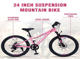 24 Inch 6-Speed Mountain Bike for Kids Boys and Girls W1019P326442