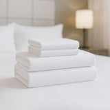 4-Piece King Luxury Cotton Sheet Set, White B035P437459