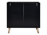 2-door vertical shoe cabinet particle board plastic rattan black frame original wood rattan 51206975