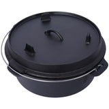 Pre-Seasoned Cast Iron Dutch Oven With Skillet Lid, Outdoor Camping Deep Pot for Camping Fireplace W465P236474