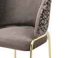Onyx Modern Style 2PC Chairs made with Velvet fabric and Gold coated metal Legs -Dark Gray B009P332651