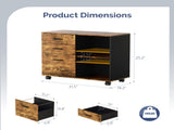 () 3-Drawer Wooden Filing Cabinet with Wheels P2 Particleboard with Melamine 83894749