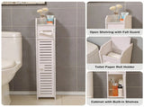 Narrow Bathroom Storage Cabinet Toilet Paper Holder, Freestanding Slim Bathroom Floor Cabinet 44816696