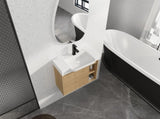 28'' Wall-Mounted Bathroom Vanity with White Ceramic Sink & Soft-Close Door, KD-Packing, W999P556325