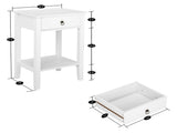 Two-layer Bedside Table Coffee Table with Drawer White 99618998