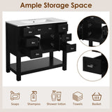 36'' Bathroom Vanity with Top Sink, Modern Bathroom Storage Cabinet with 2 Soft Closing Doors and 6 N710P251586B