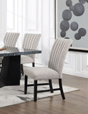 ZNTS Unique Contemporary Gray Boucle Fabric Set of 2pc Dining Chairs Black Wooden Legs Parson Side Chair B011P234754