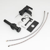Sink Faucet With Deck Plate Waterfall Black with Pop Up Drain and Supply Lines Bathroom faucets for W1932P179390