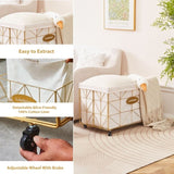 Laundry Baskets,Collapsible Laundry Basket with Wheels,Removable Lined for Easy Cleaning Storage 73742305