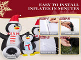 6FT Lighted Christmas Inflatable Decoration, Inflatable Penguin Family, Funny Blow Up Yard 74665323