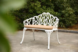 Tulip Patio Garden Bench Metal Park Bench Cast Aluminum Outdoor Furniture with Floral Rose for W640P250987