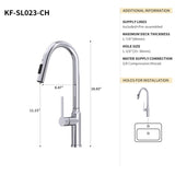 Bothwa Home 18.83" CUPC Certified Pull-down Kitchen Faucet B2724P262919
