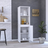 Eiffel Kitchen Pantry, Two External Shelves, Single Door Cabinet, Two Interior Shelves White -White B20091907