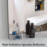 60*36" Oversized Modern Rectangle Bathroom Mirror with Silver Frame Decorative Large Wall Mirrors W708140625