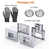 2Pcs Humane Rat Trap Catch and Release Live Mouse Cage Traps with Automatic Continuous Cycle 49485638