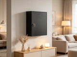 Black Wall Mount Medicine 3 Tier Shelves, 2 Lock Keys, 15.7" x 7.1" x 23.6" Bathroom 70499482
