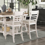 Antique White Finish Set of 2 Counter Height Chair Farmhouse Style Fabric Upholstered Seat Wooden B011P217870