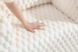 Lingge corduroy compression sofa with Ottoman-33006 W3326P331624