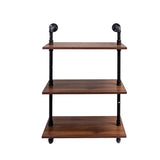 Industrial Pipe Shelf 3 Tier and 2 Tier Wall Mounted Shelves 36in Wood Display Shelves, and 3 W331P279737