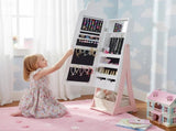 White, rabbit-themed, MDF, spray-painted, 1-door, 1-drawer fabric cabinet for children's jewelry and 75175531