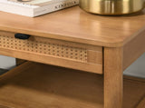 Vichy Single-Drawer Bedroom Nightstand with Shelf, Light Walnut T2574P198402