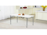 40"L x 20"W Plastic Adjustable Height Fold-in-Half Folding Table, White 68507853