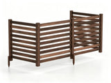 4Panel Solid Fir Wood Outdoor Privacy Screen, NoDig AC Unit Cover Fence with Ground Stakes, 33312430