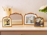 9.75" x 12" Gold Filigree Arch Tabletop Mirror with Adjustable Stand 80640578