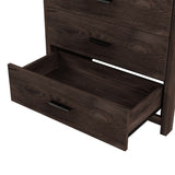 Retro American Country Style Wooden Dresser with 5 Drawer, Storage Cabinet for Bedroom, Dark Walnut WF324089AAD