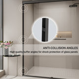44-48 in. W x 72 in. H Double Sliding Shower Door, Semi-frameless Bypass Bathroom Sliding Door with W1573P239433