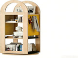 Rotating Bookshelf 4 Tier Small Corner Bookshelf for Small Spinning Bookcase with DIY PegBoard 33579105