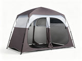 2-Person Pop Up Changing Tent, Dark Brown Portable Outdoor Shower Tent with 2 Rooms 2 Doors, Instant 29697306