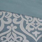 8 Piece Jacquard Comforter Set Aqua/Silver Cal King B035128884