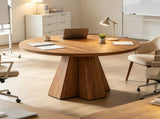 Small Round Conference Table, Durable Meeting Table with Reinforced Tabletop 10870927