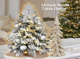 Exquisite Tree with LED Lights, 2ft Small Tabletop Mini White Artificial Xmas Tree with 96189902