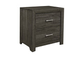 Dark Gray Finish Nightstand 1pc Chrome Tone Handles Contemporary Design Bedroom Furniture Bed Side B011P199391