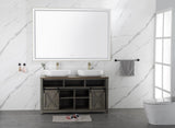 84in. W x 48in. H Oversized Rectangular Black Framed LED Mirror Anti-Fog Dimmable Wall Mount W127294620