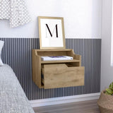 Busan Modern Floating Nightstand , End Table, Side Table Single-Drawer Design with Sleek Two-Tiered B200137838