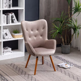 Doarnin Contemporary Silky Velvet Tufted Button Back Accent Chair, Chocolate T2574P164267