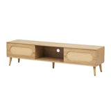 Boho TV Stand for TVs up to 80'' , Modern Farmhouse Media Console, Entertainment Center with Solid 61389525