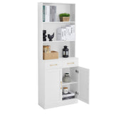 ZNTS Bathroom Storage Cabinet, Cabinet with Two Doors and Drawers, Adjustable Three-layer Open N725P186645W