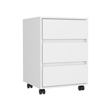 ZNTS Artemisa 3 Drawer Filing Cabinet, Four Casters, Superior Top -White B20091891