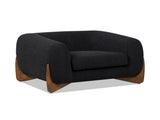 Alpine 44" Sherpa Arm Chair, Ebony Black Boucle B2719P238342