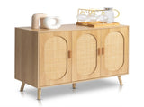 Modern Rattan Shoe Storage Cabinet with 3 Doors and Adjustable Shelves, Accent Cabinet for Living 22364309