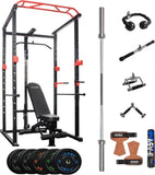 ZNTS 210lb Home Gym sets Multi-functional Power Cage,Home Adjustable Pullup Squat Rack 1000Lbs Capacity 42152388