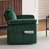 33 Inch Oversized Swivel Corduroy Lounge Chair - Plush Cushioned Armchair for Living Room, Bedroom, W1829P265011